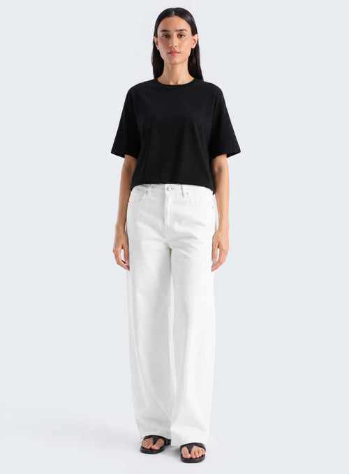 WHITE WIDE LEG JEANS