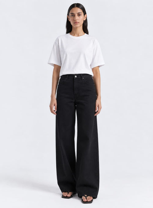 BLACK WIDE LEG JEANS
